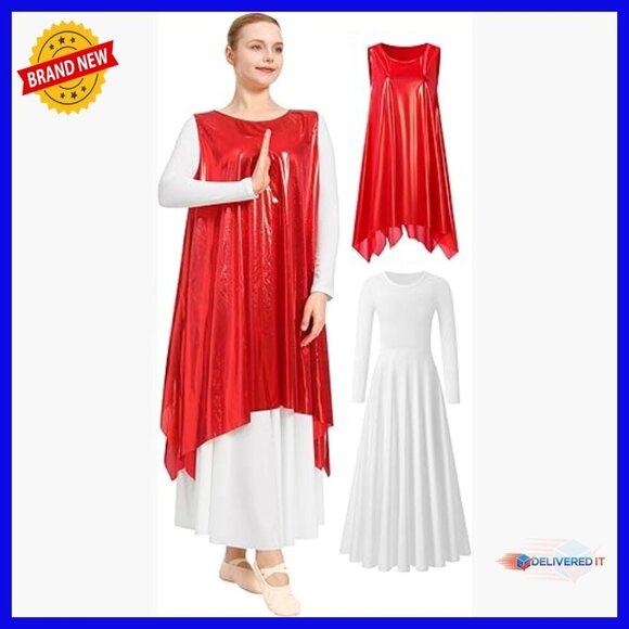 Dresses & Skirts - Long Sleeve A-Line Dress Set for Worship Performance Activewear